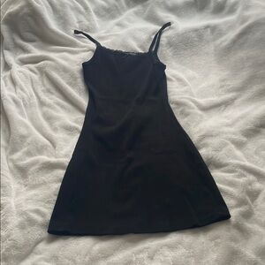RARE Brandy Melville Black Ribbed Body Con Mini Dress